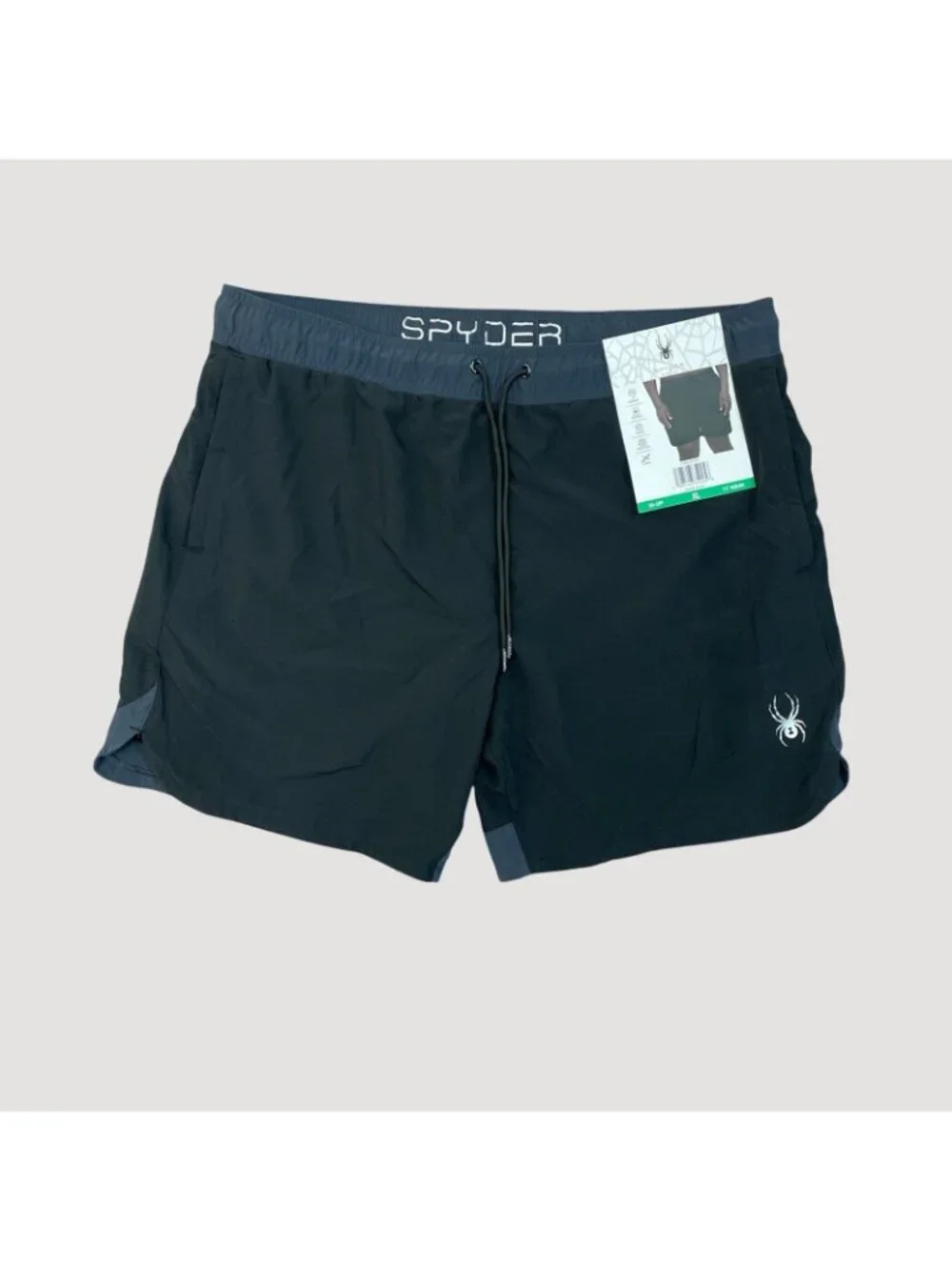 NWT Spyder Swim Men's XL Black Swim Shorts UV Protection Quick Dry Stretch